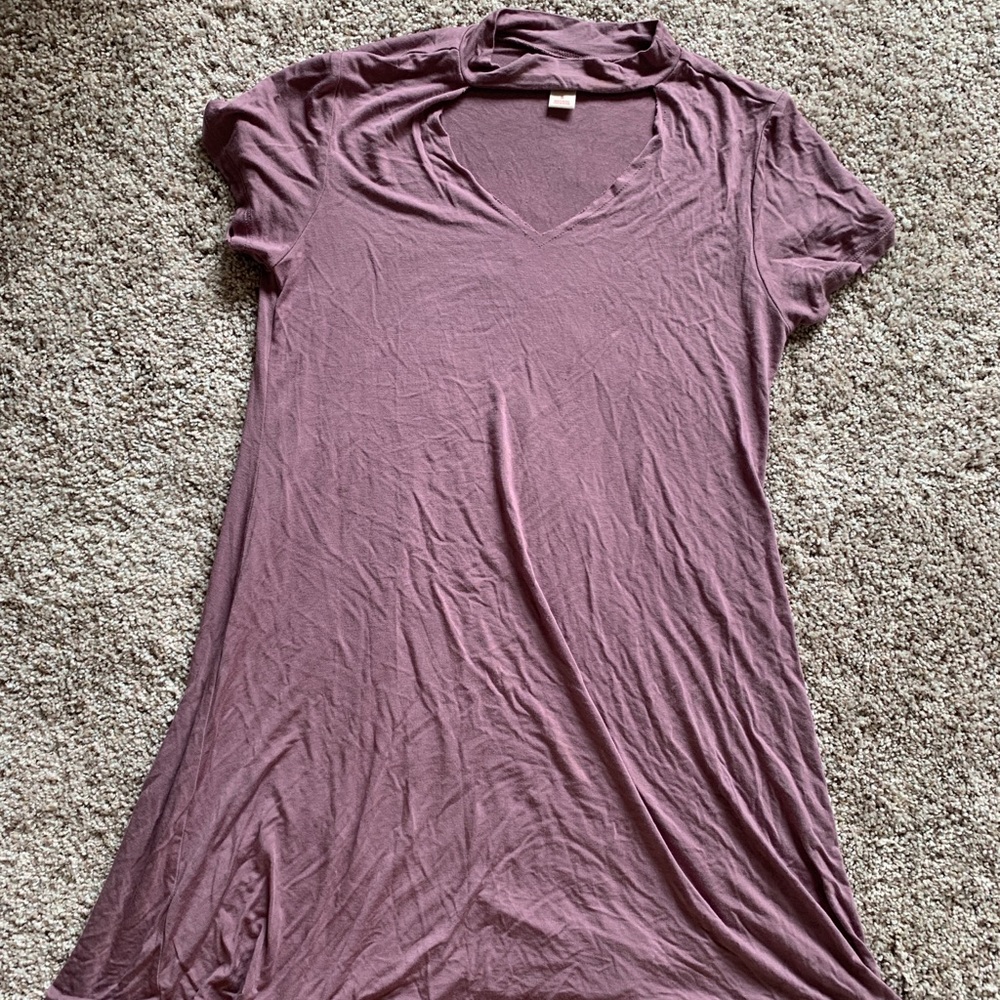 Dusty purple comfy t-shirt dress